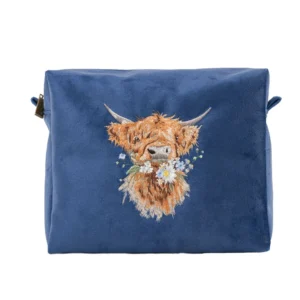 Wrendale Designs – “Daisy Coo” Highland Cow Embroidered Cosmetic Bag