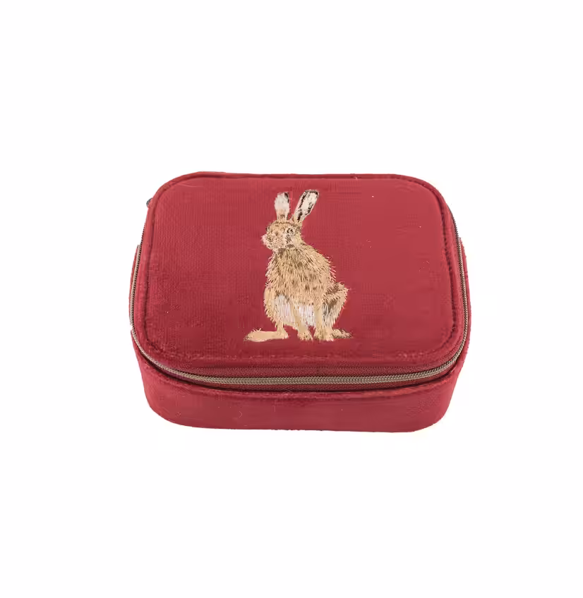 Wrendale Designs – “Golden Hour” Hare Embroidered Accessory Case Wrendale Designs – “Golden Hour” Hare Embroidered Accessory Case