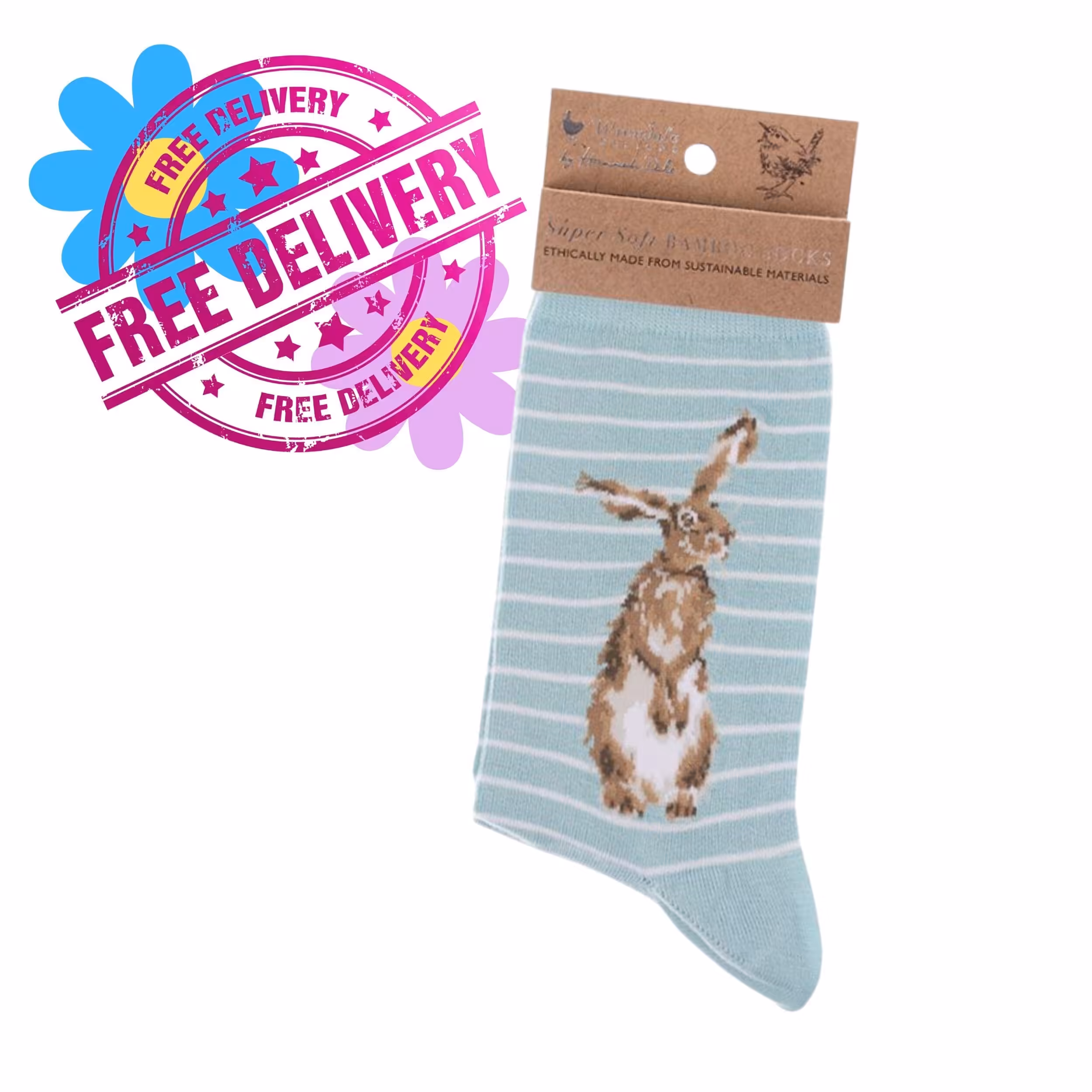 Wrendale Designs – “Hare and the Bee” Hare Bamboo Socks Wrendale Designs – “Hare and the Bee” Hare Bamboo Socks