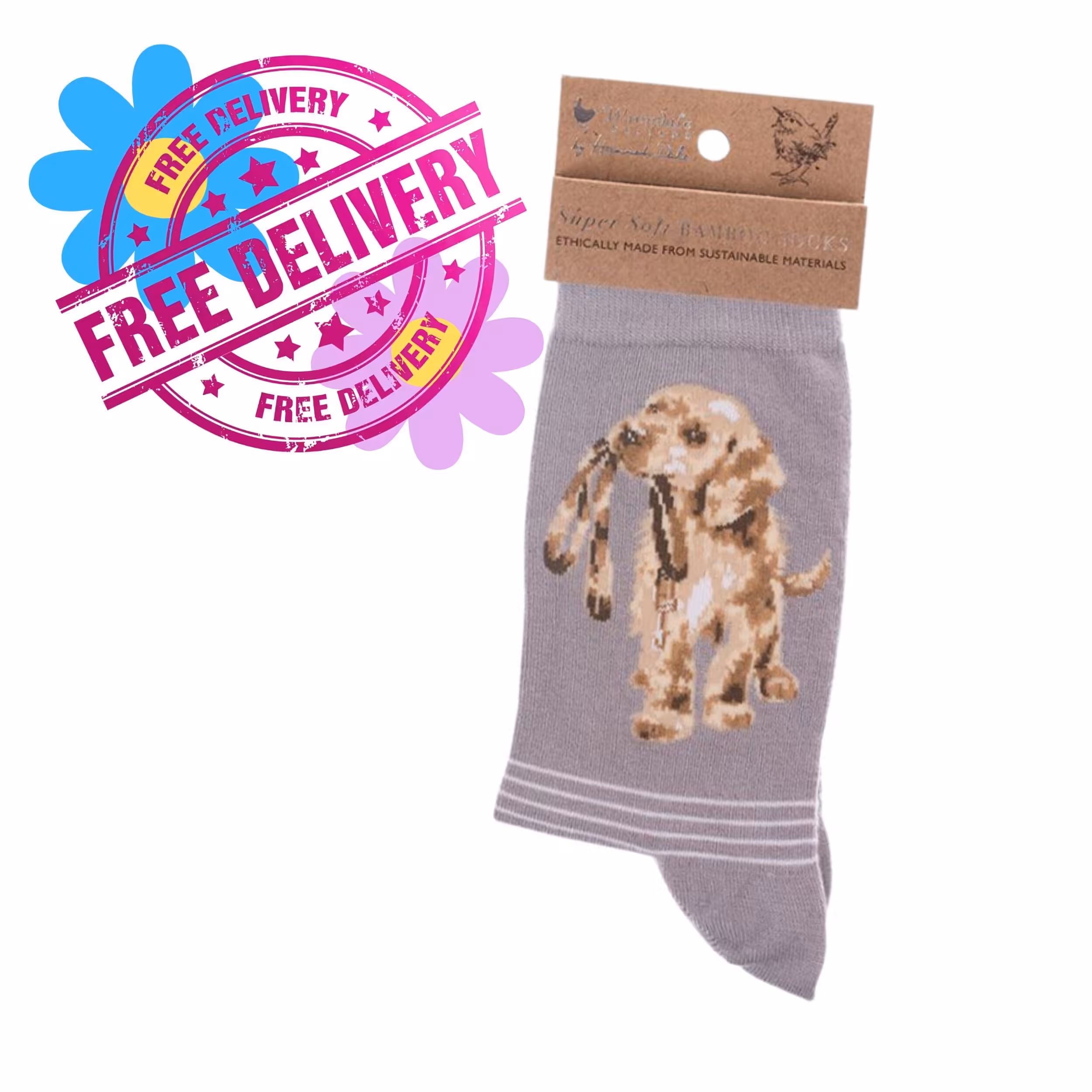 Wrendale Designs – “Hopeful” Grey Labrador Bamboo Socks Wrendale Designs – “Hopeful” Grey Labrador Bamboo Socks