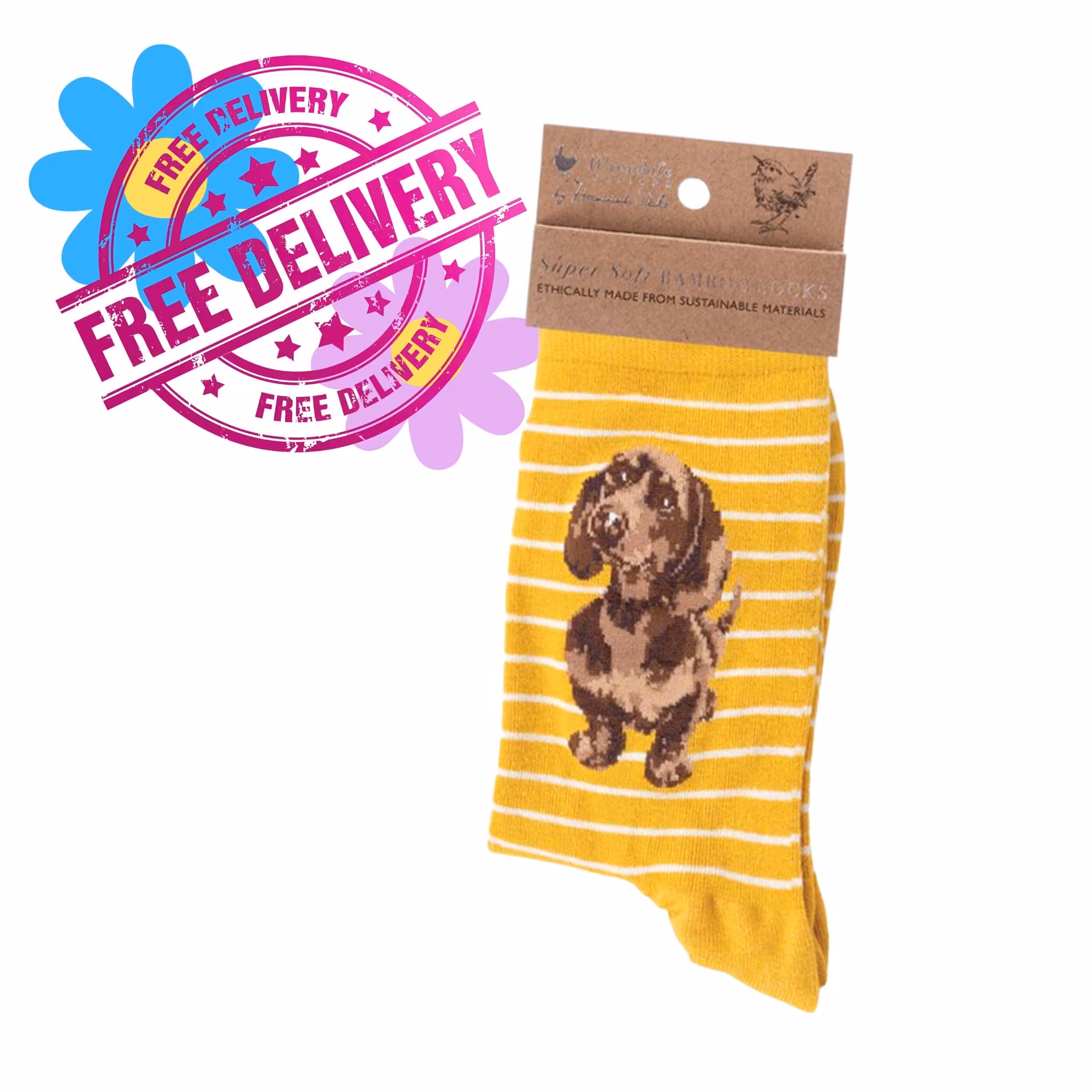 Wrendale Designs – “Little One" Dachshund Sausage Dog Bamboo Socks Wrendale Designs – “Little One" Dachshund Sausage Dog Bamboo Socks